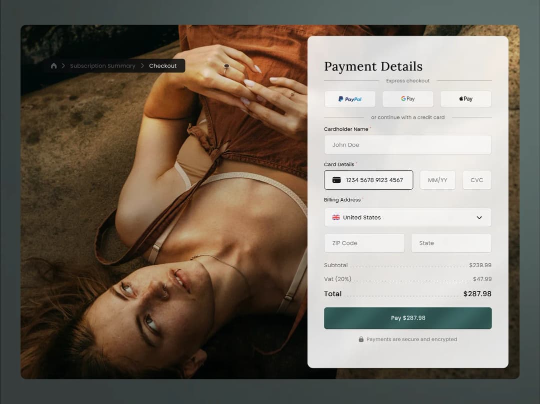 GreenNest - Payment / Checkout 🍃