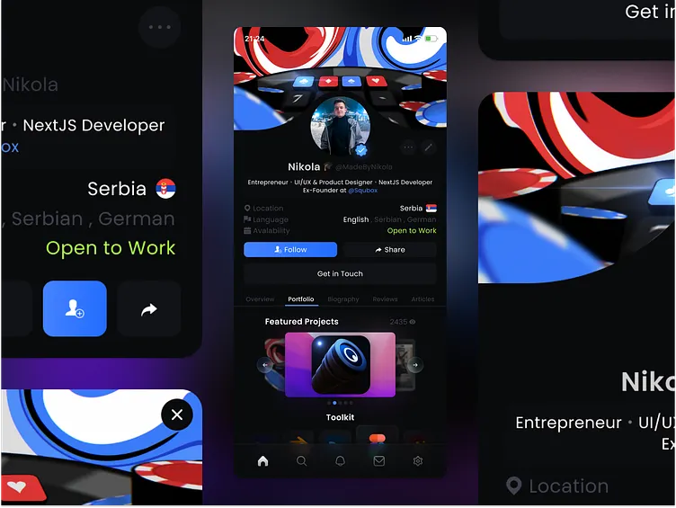 User Profile - Dark Theme